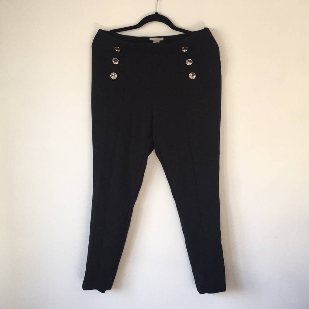 Black Button Down Trousers